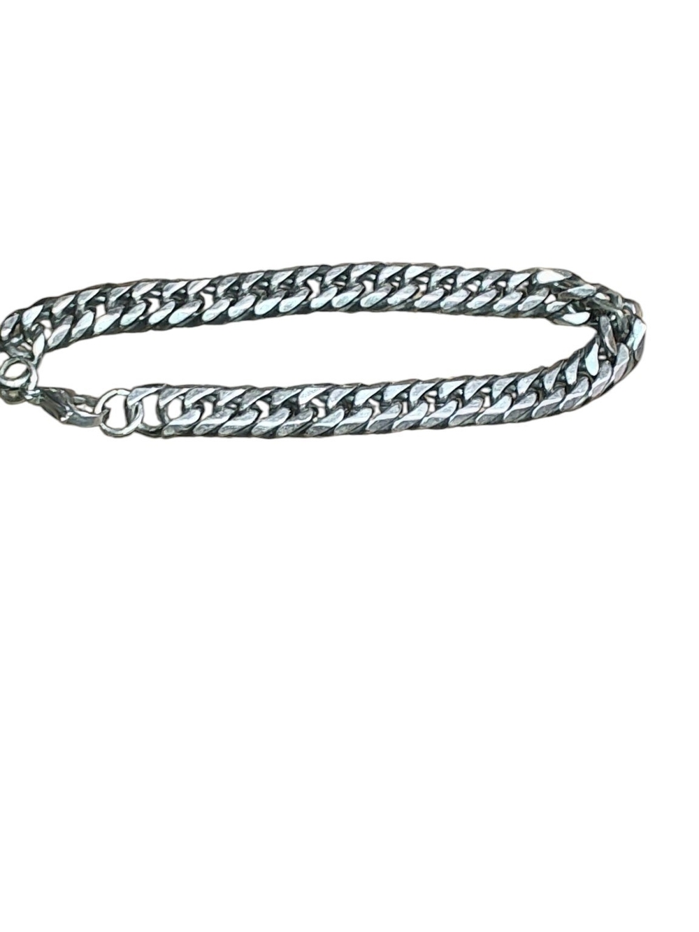 Stainless Steel Silver Unisex Curb Chain Bracelet Lobster Clasp Minimalist